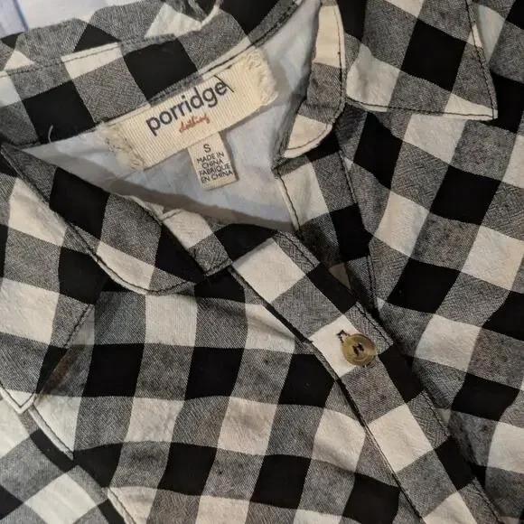 Anthropologie Porridge black-and-white gingham Dress Size S - Picture 5 of 7